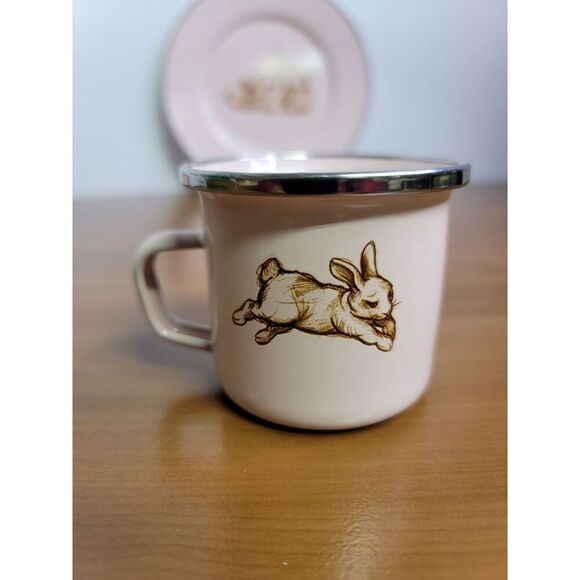 Pink Bunnies 3-Piece Feeding Set with Plate Bowl and Mug #A19 - Picture 9 of 12